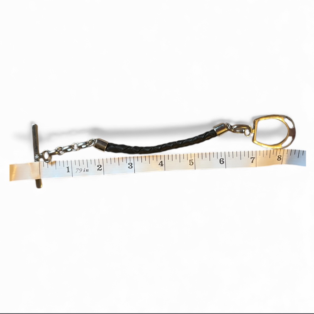 Ralph Lauren Leather and Silver Equestrian Horse Bit Necklace & Bracelet Set - Picture 6 of 6